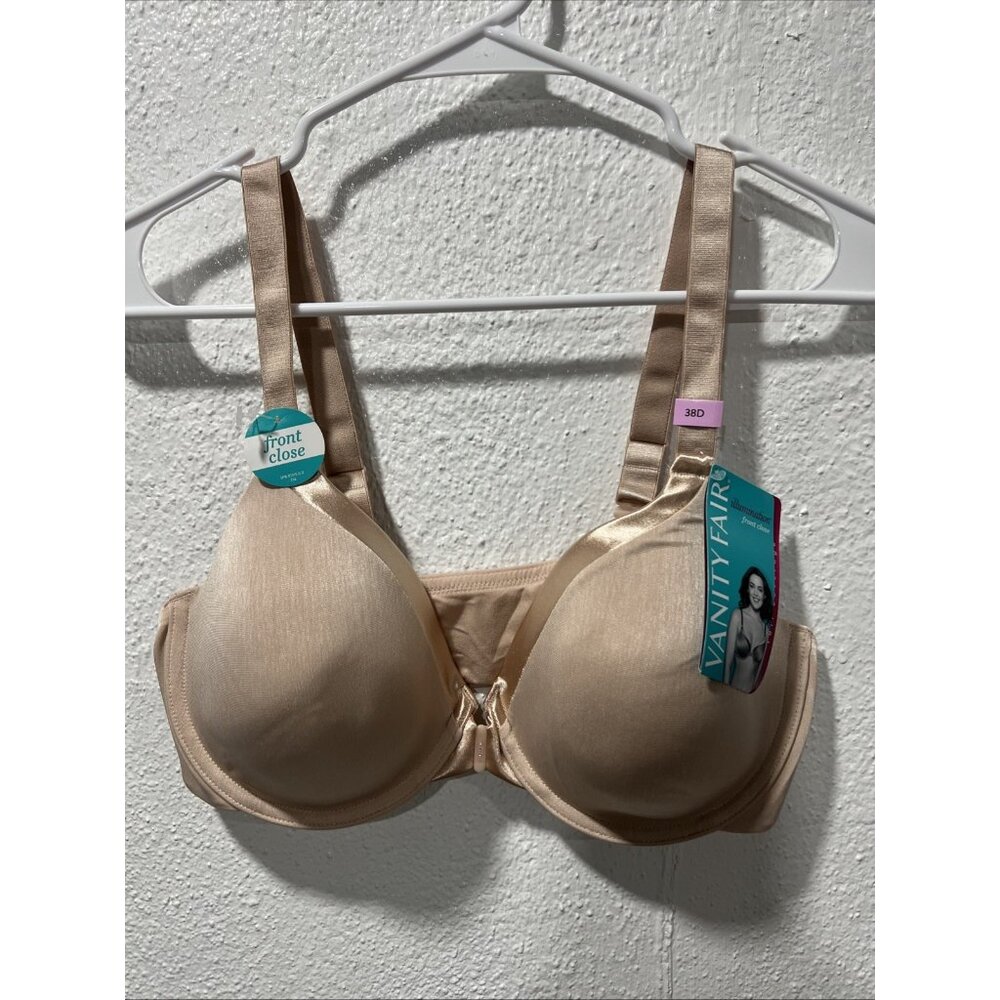 Vanity Fair Women's Illumination Front‎ Closure Bra 38D NWT Rose Beige
